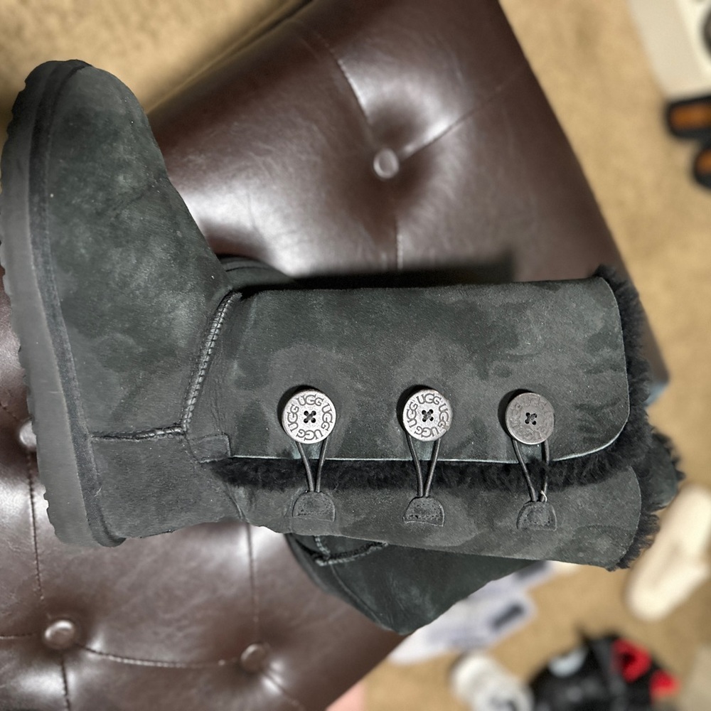 Black Tall Button Uggs